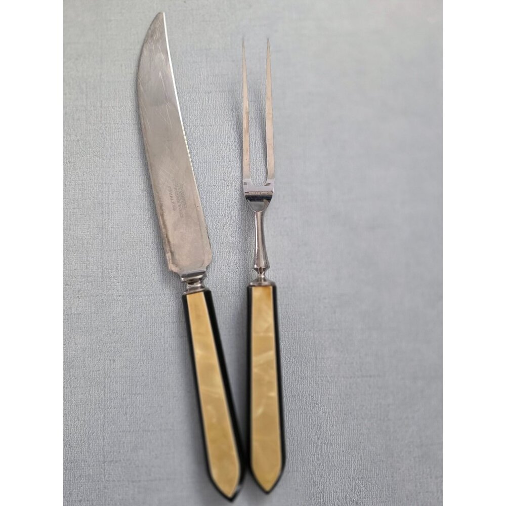 Vintage Russell Green River Works Carving Knife & Fork Set